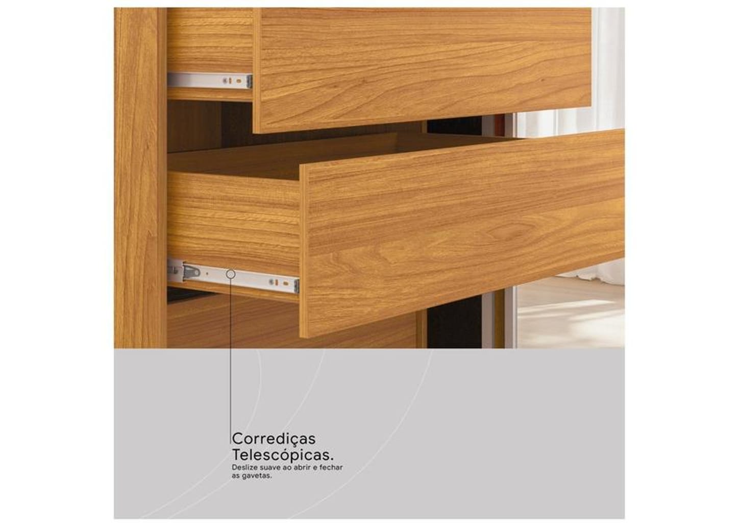 Guarda-roupa Casal com Espelho 4 Gavetas 2 Portas de Correr Demóbile Riva