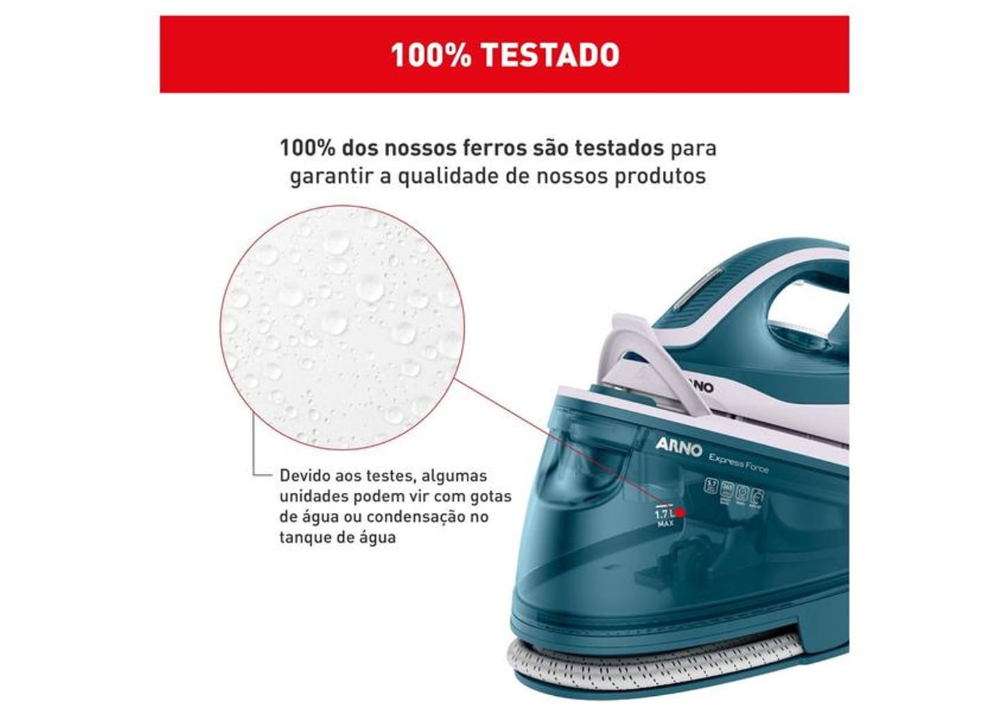 Ferro de Passar com Estação a Vapor Arno Express Force SSEF Azul