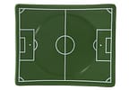 Prato Raso de Cerâmica Verde e Branco Retangular Scalla Cerâmica Futebol