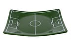 Prato Raso de Cerâmica Verde e Branco Retangular Scalla Cerâmica Futebol