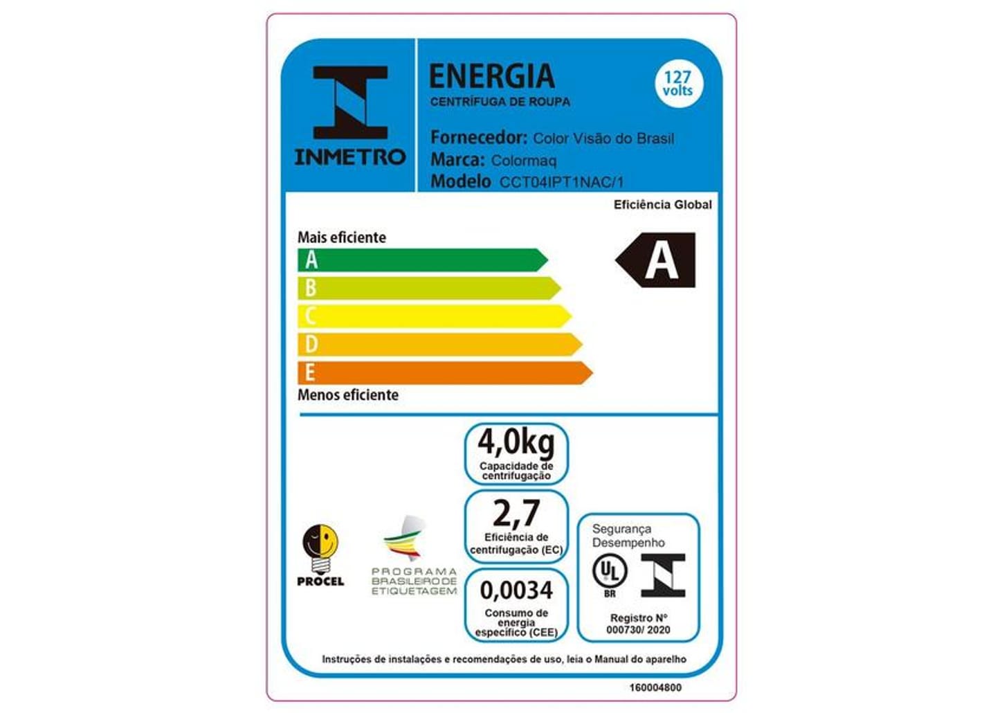 Centrífuga de Roupas 12kg Colormaq CCT04IPT Prata
