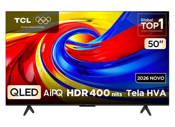 Smart TV 50" TCL 4K UHD QLED 50P7L Google TV 2026