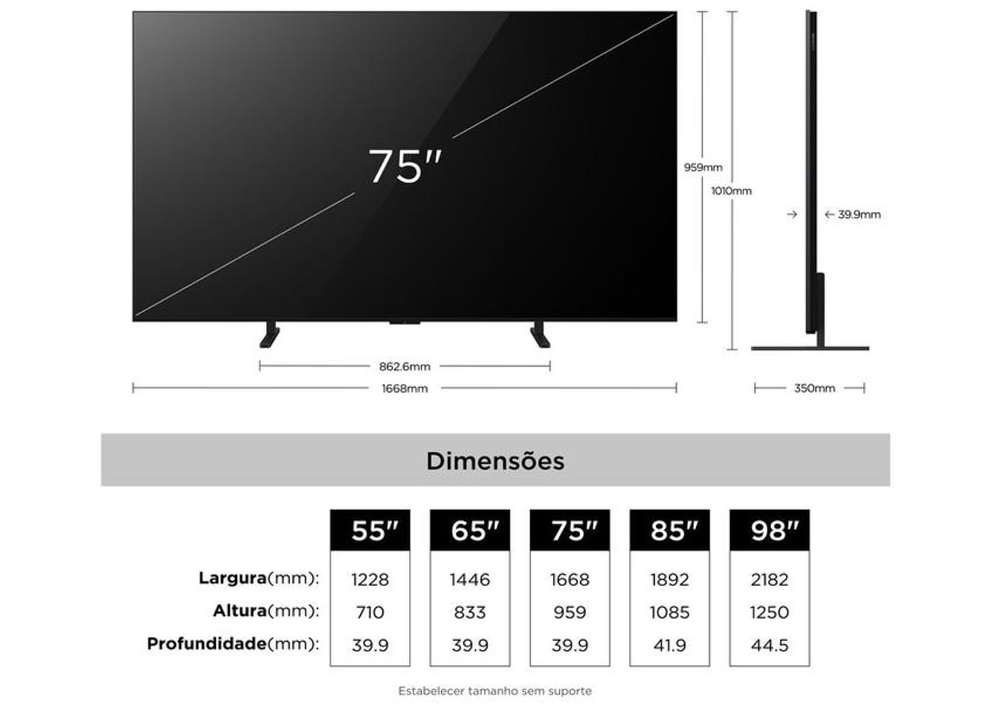 Smart TV 85" TCL 4K UHD Mini LED 75A400M Google TV 2026