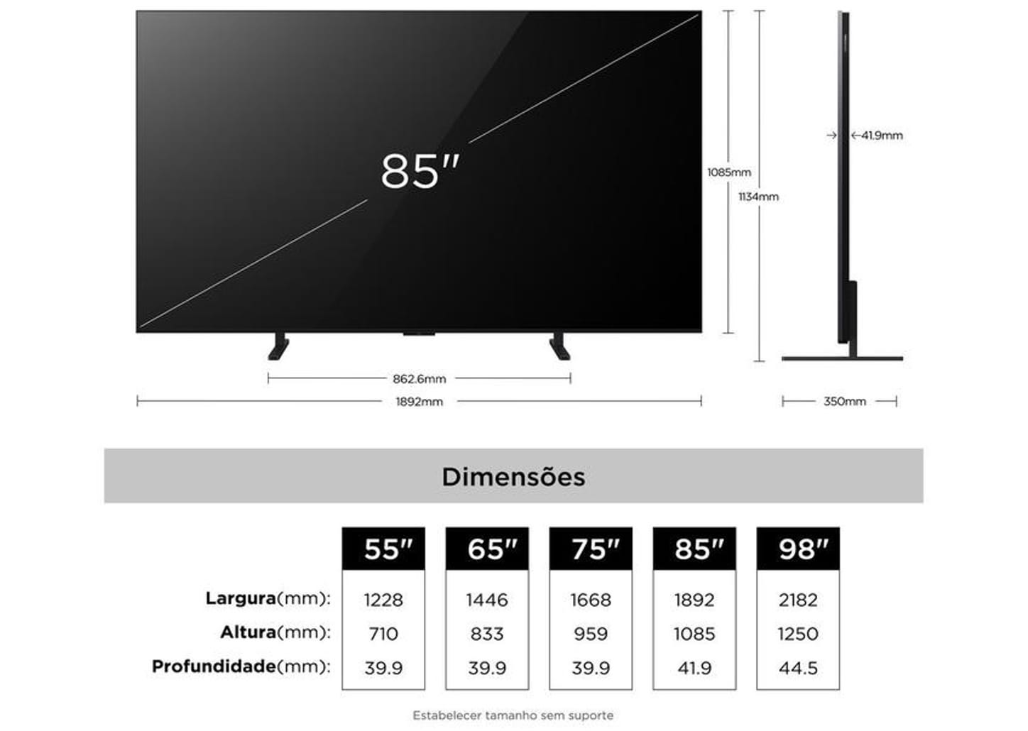 Smart TV 85" TCL 4K UHD Mini LED 85A400M Google TV 2026