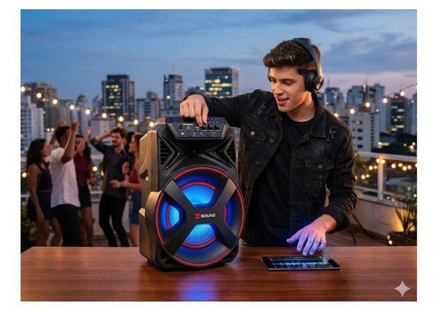 Caixa de Som Amplificada Bluetooth Mondial XSound CM-300-N 300W RMS USB