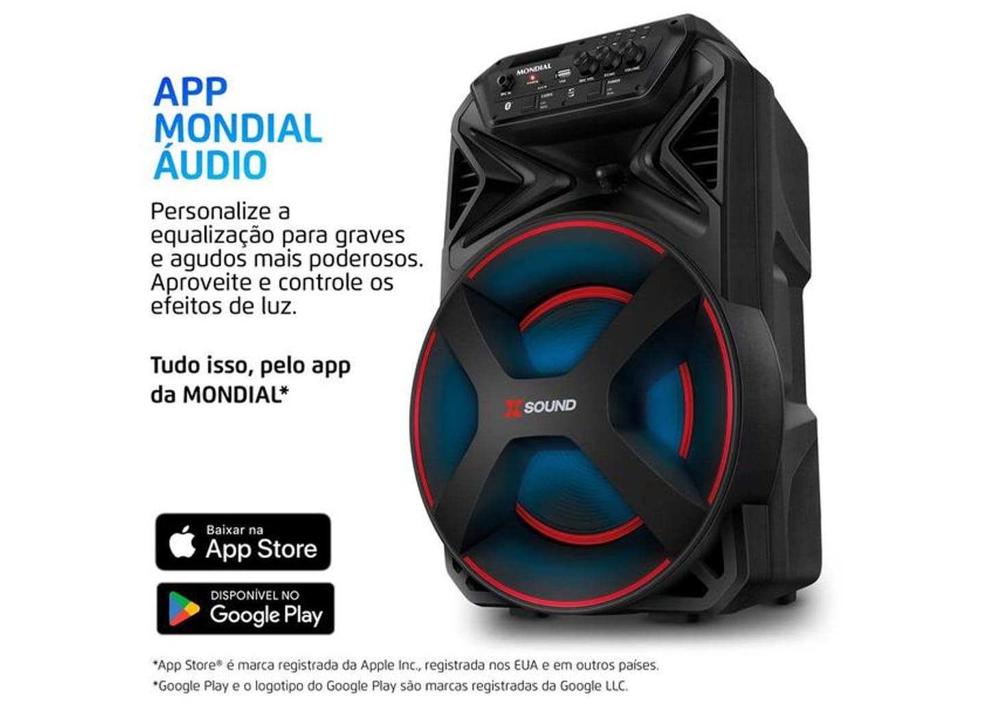 Caixa de Som Amplificada Bluetooth Mondial XSound CM-300-N 300W RMS USB