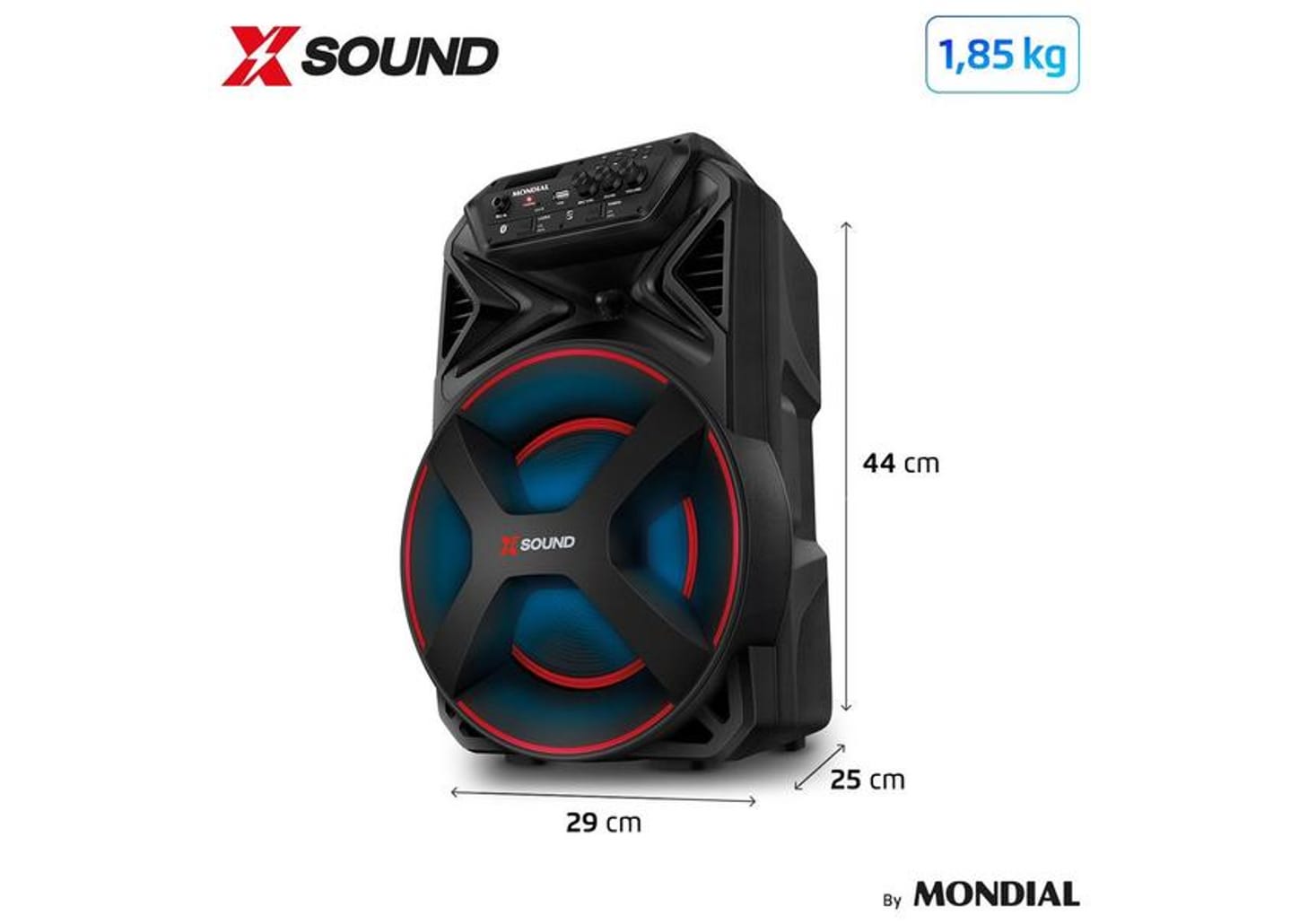 Caixa de Som Amplificada Bluetooth Mondial XSound CM-300-N 300W RMS USB