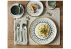 Aparelho de Jantar e Chá 20 Peças Oxford Redondo Cerâmica Azul claro, Verde oliva e Amarelo Flat Nisa