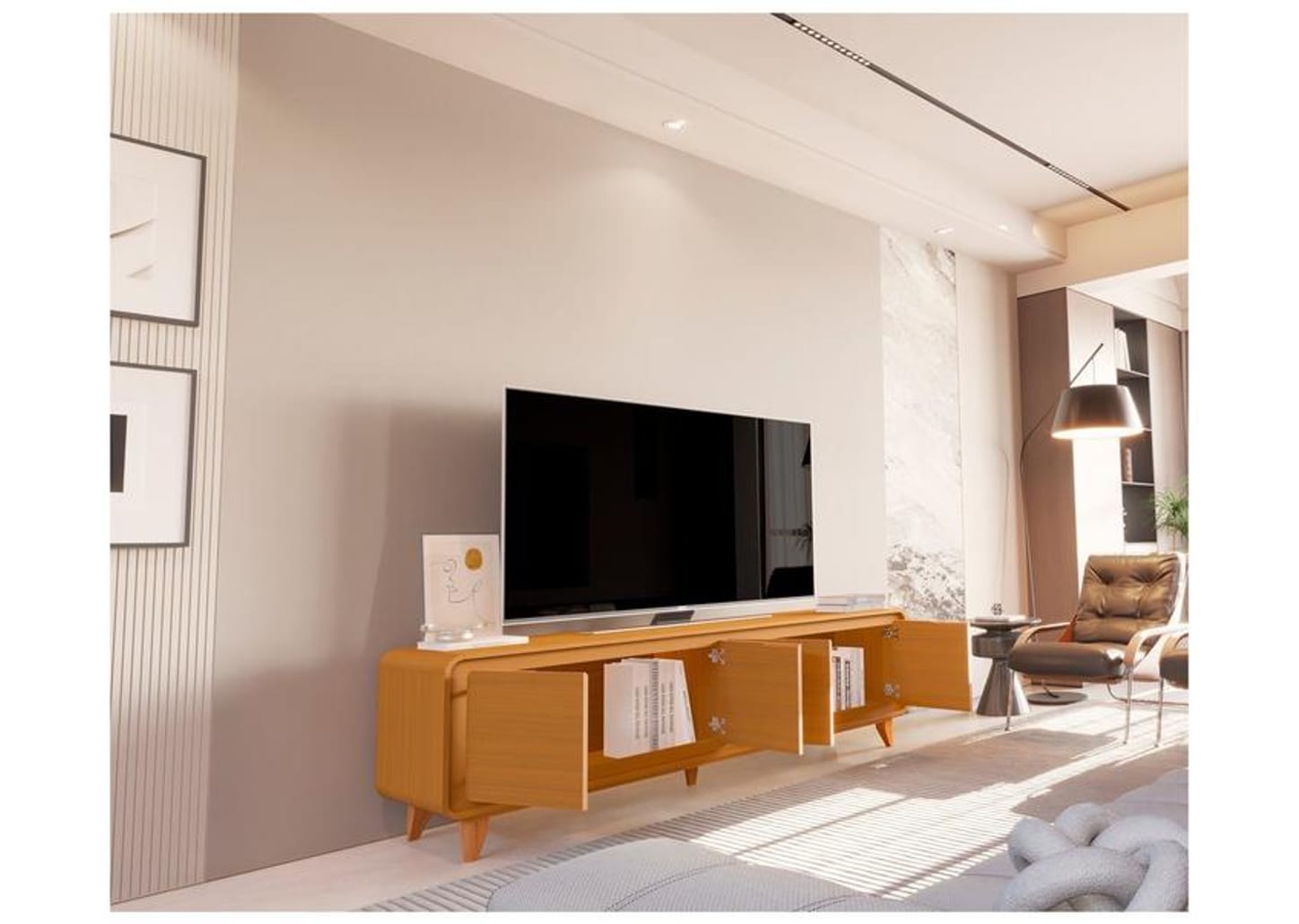 Rack para TV até 75" 4 Portas EDN Móveis Sense 1.8