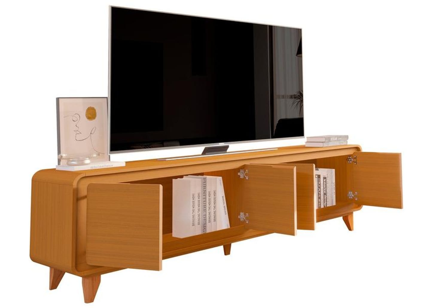 Rack para TV até 75" 4 Portas EDN Móveis Sense 1.8