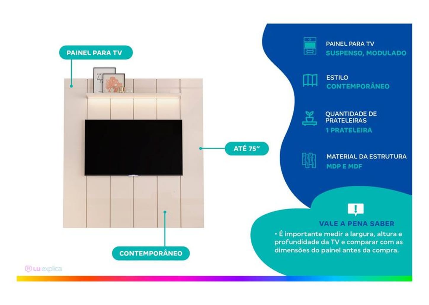 Painel para TV até 75" EDN Móveis Alpes