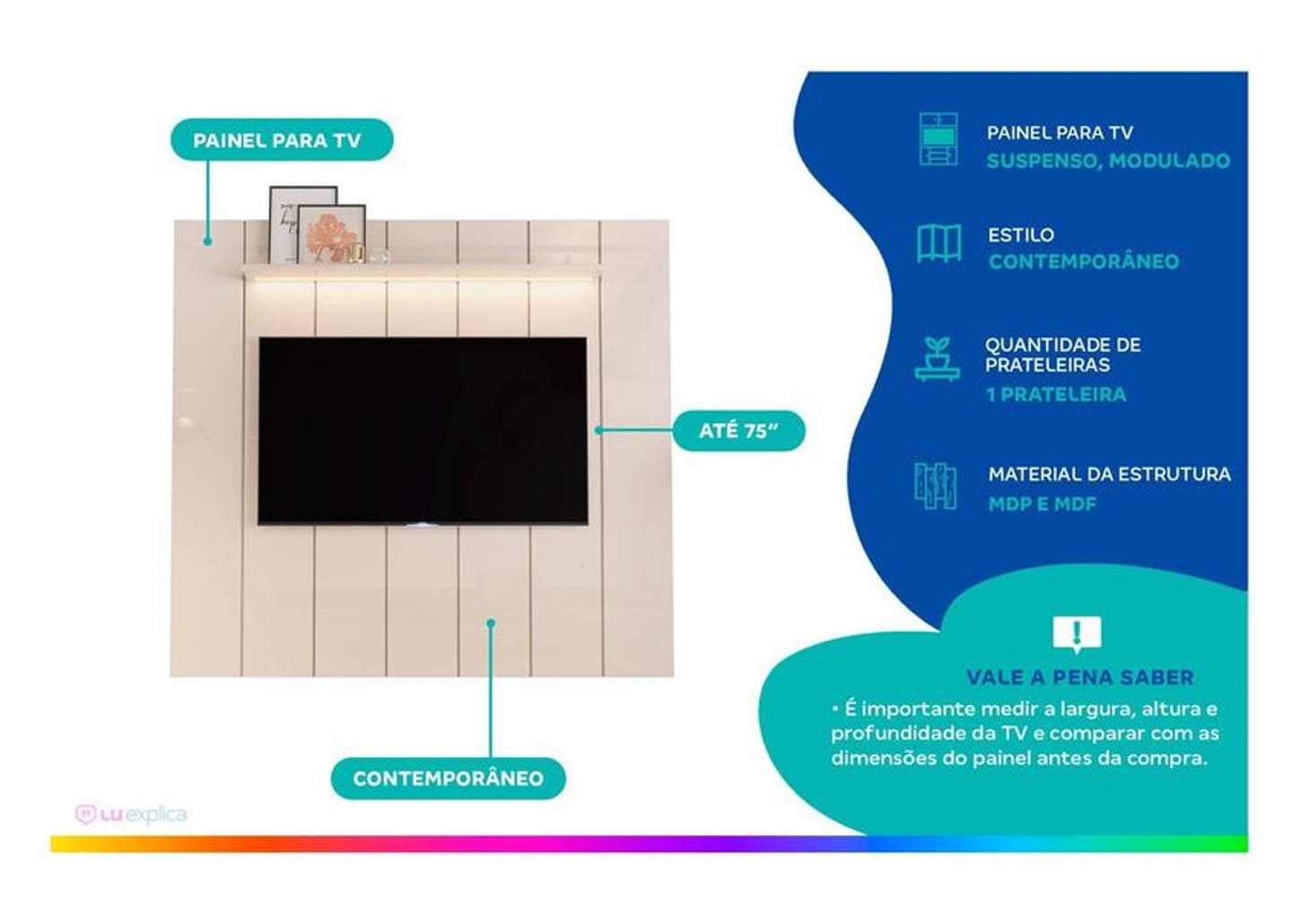 Painel para TV até 75" EDN Móveis Alpes