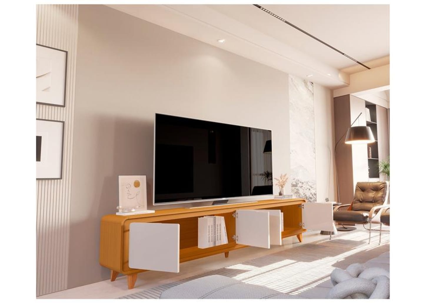 Rack para TV até 75" 4 Portas EDN Móveis Sense 2.2