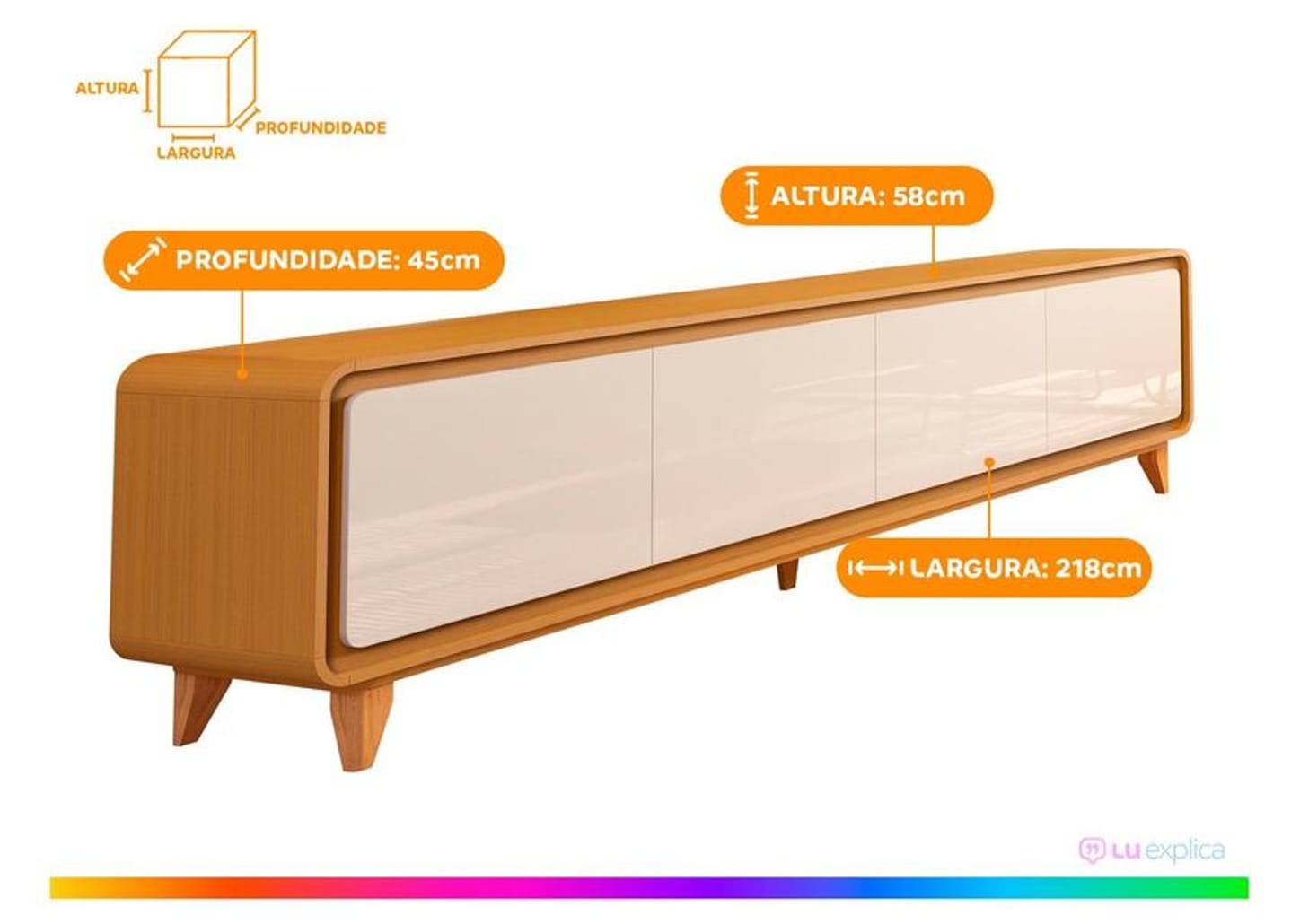 Rack para TV até 75" 4 Portas EDN Móveis Sense 2.2