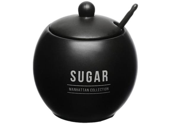 Açucareiro de Porcelana com Colher com Tampa Hauskraft Manhattan
