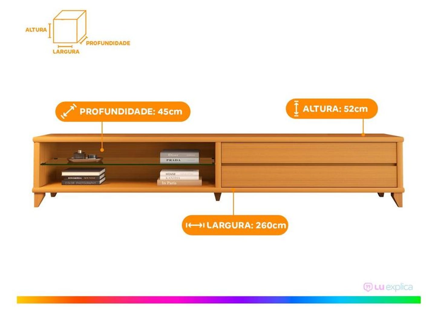 Rack para TV até 85" 2 Gavetas EDN Móveis Eifell 2.6