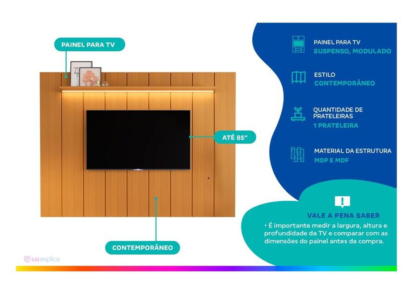 Painel para TV até 85" EDN Móveis Alpes