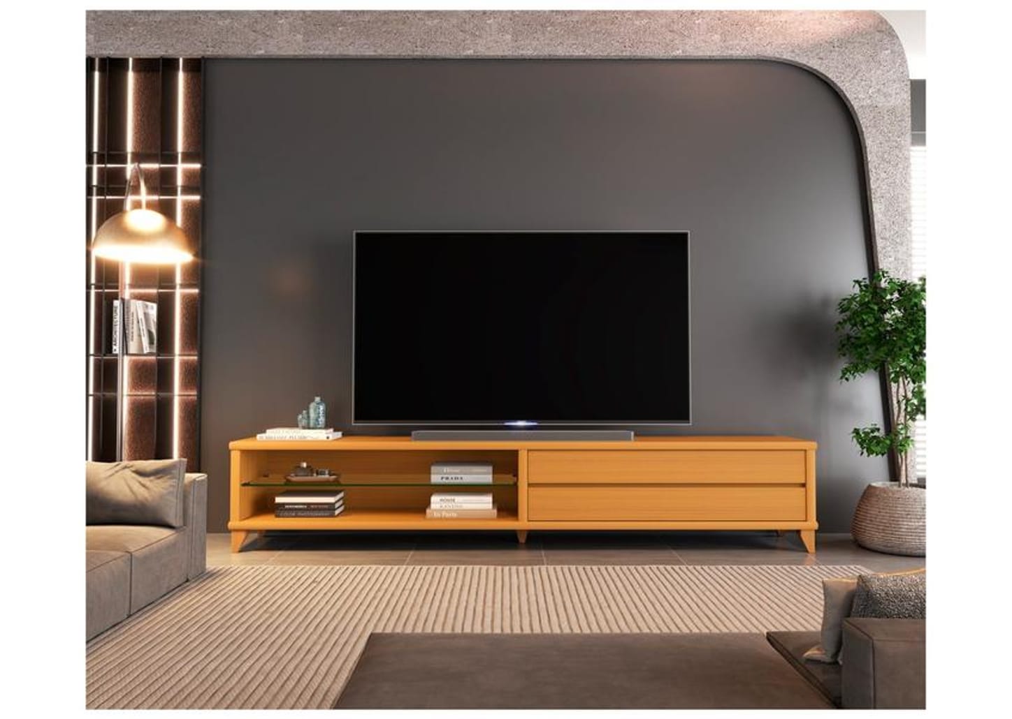 Rack para TV até 85" 2 Gavetas EDN Móveis Eifell 2.6