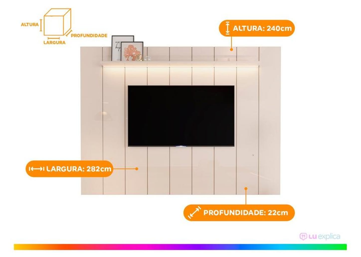 Painel para TV até 85" EDN Móveis Alpes