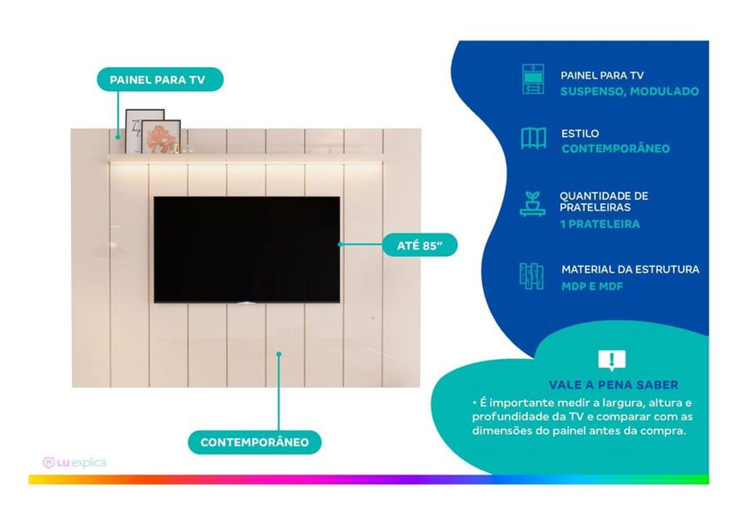 Painel para TV até 85" EDN Móveis Alpes