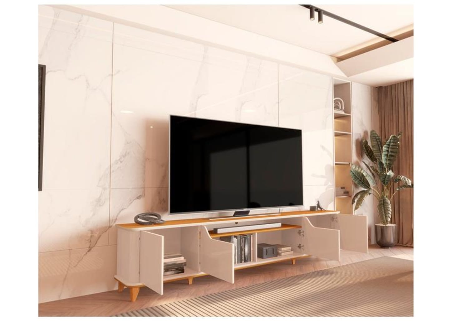 Rack para TV até 85" 4 Portas EDN Móveis Modena 2.4