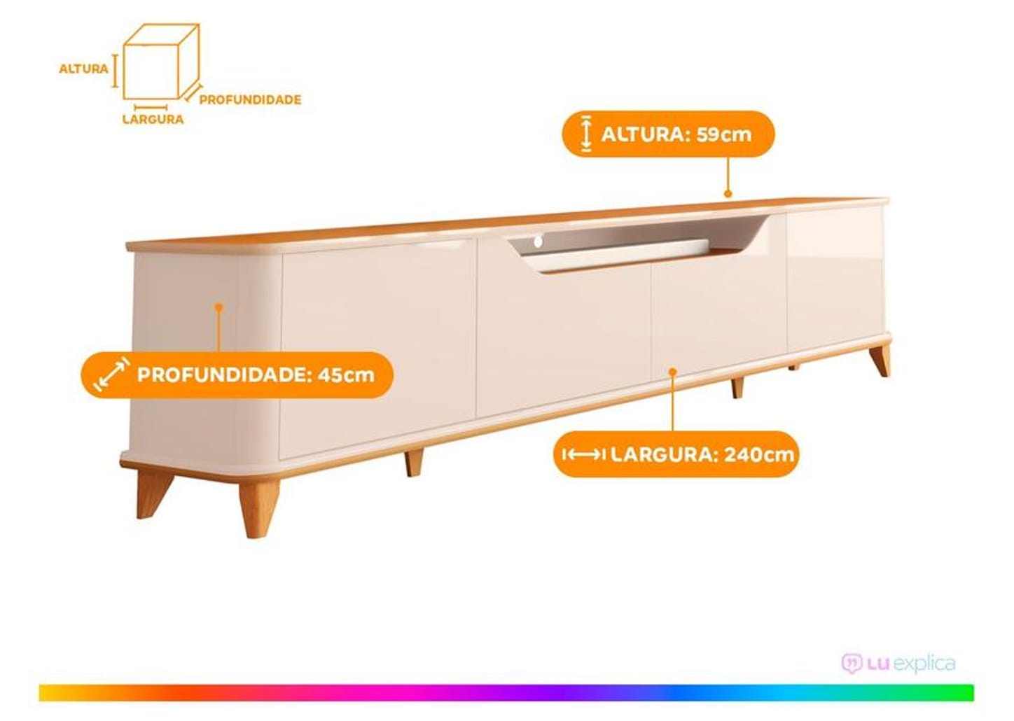 Rack para TV até 85" 4 Portas EDN Móveis Modena 2.4