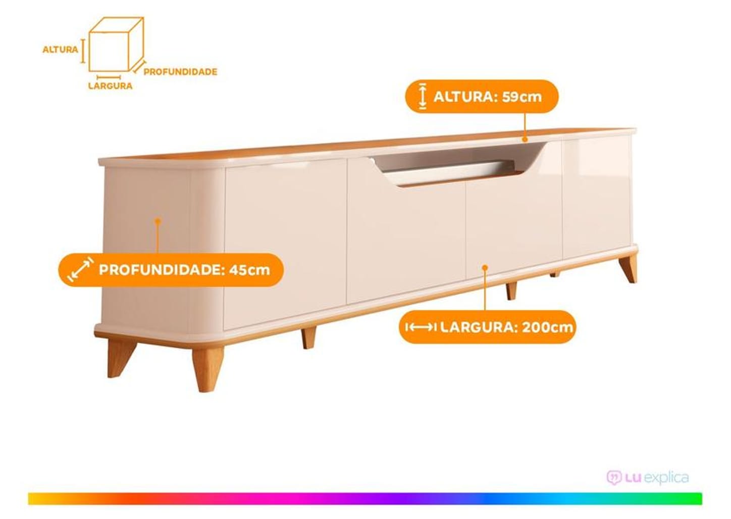Rack para TV até 75" 4 Portas EDN Móveis Modena 2.0