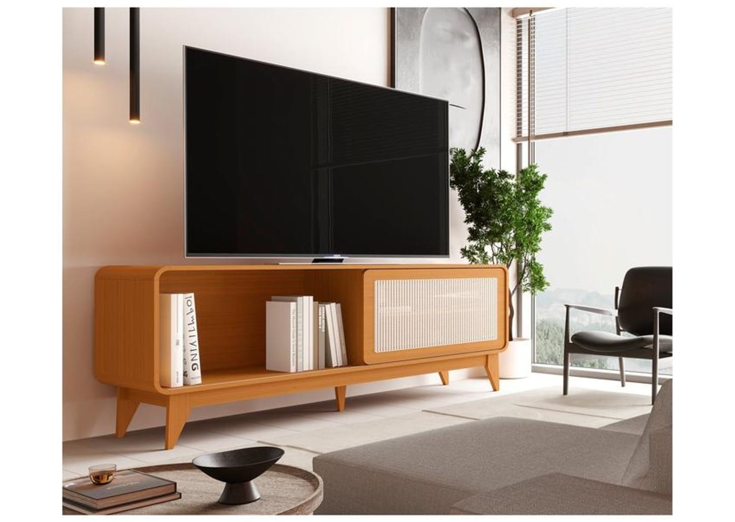 Rack para TV até 75" 1 Porta EDN Móveis Trevis
