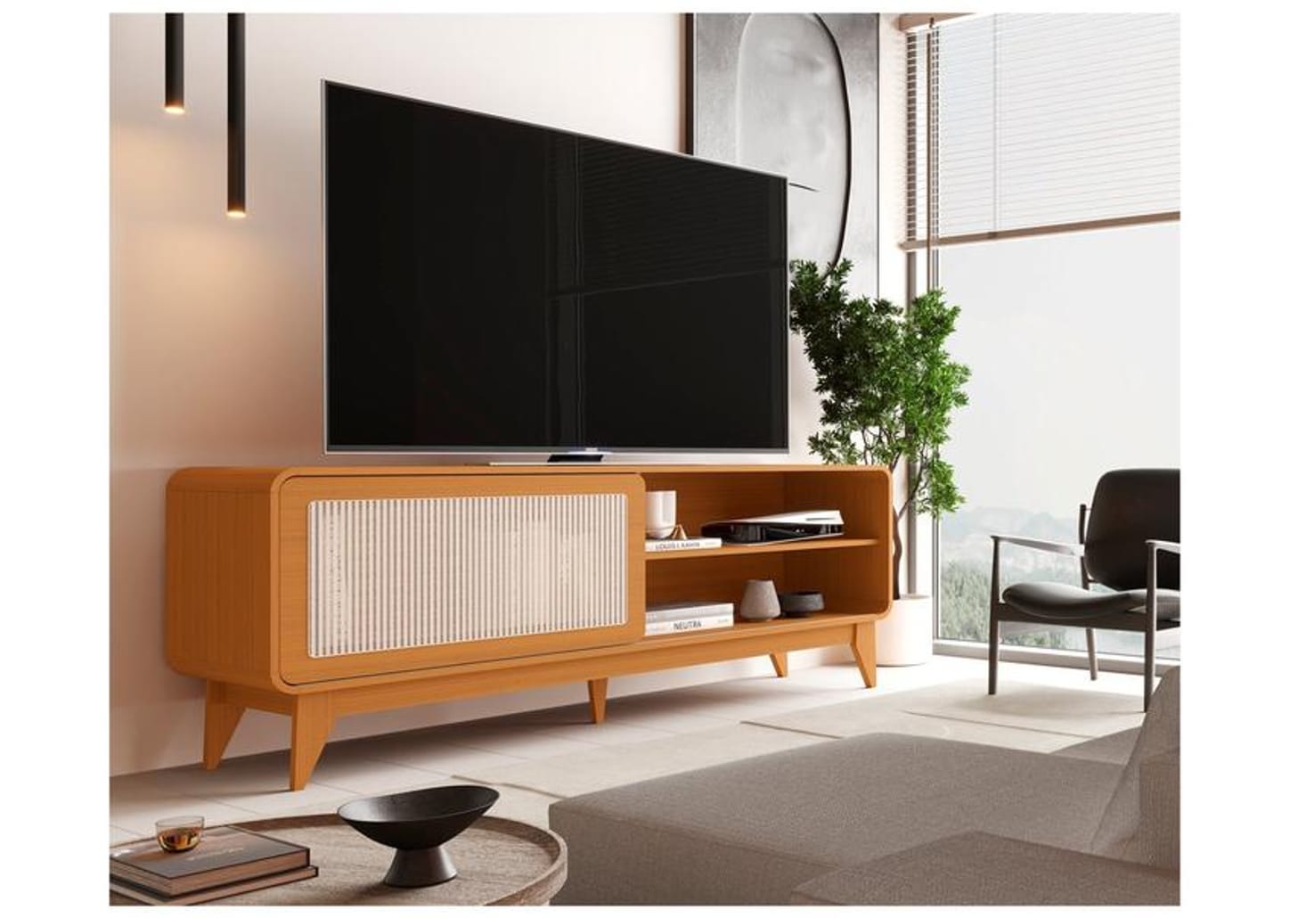 Rack para TV até 75" 1 Porta EDN Móveis Trevis