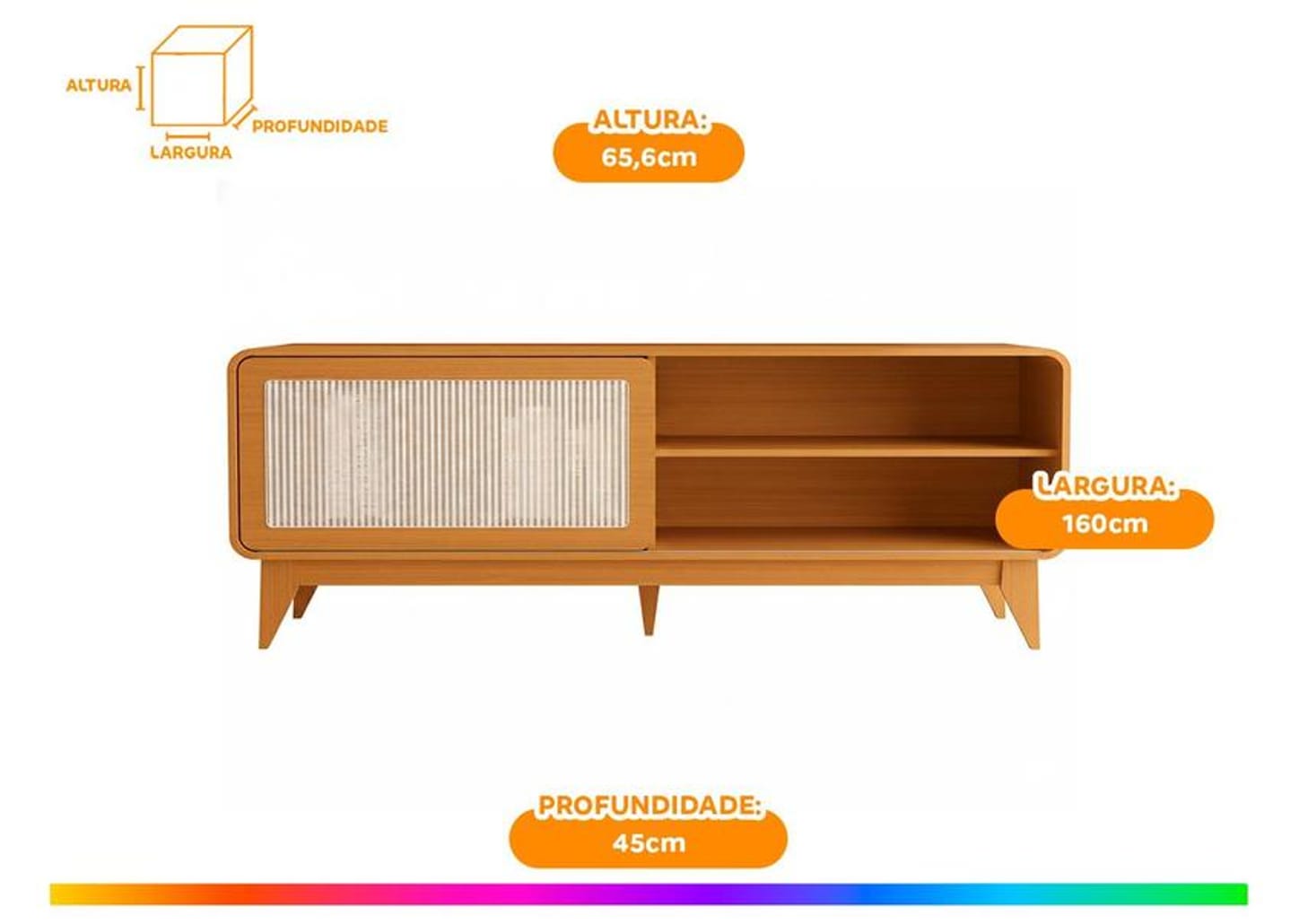 Rack para TV até 75" 1 Porta EDN Móveis Trevis