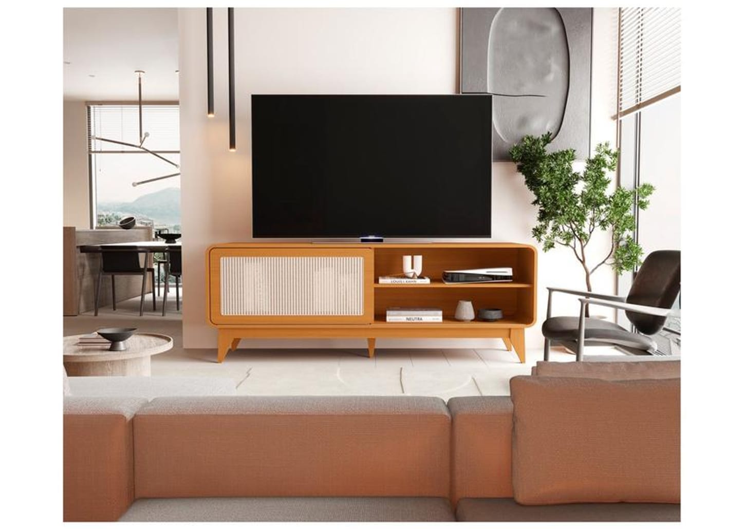 Rack para TV até 75" 1 Porta EDN Móveis Trevis