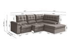 Sofá de Canto 5 Lugares Retrátil Reclinável Slim Milano BestHouse Sofás