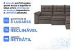 Sofá de Canto 5 Lugares Retrátil Reclinável Slim Milano BestHouse Sofás