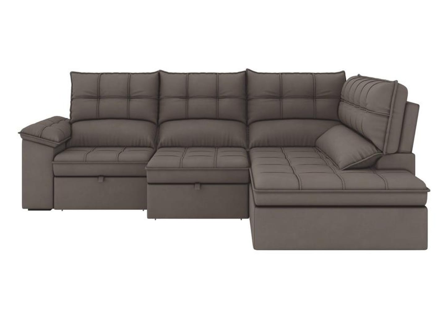 Sofá de Canto 5 Lugares Retrátil Reclinável Slim Milano BestHouse Sofás