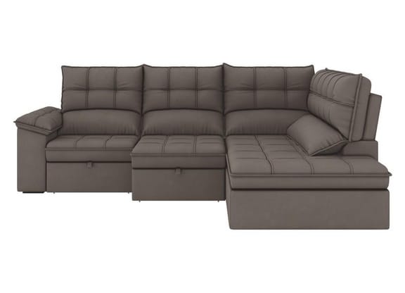 Sofá de Canto 5 Lugares Retrátil Reclinável Slim Milano BestHouse Sofás