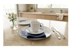 Aparelho de Jantar 20 Peças Tramontina Redondo de Porcelana Branco e Azul Royal