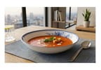 Aparelho de Jantar 20 Peças Tramontina Redondo de Porcelana Branco e Azul Royal