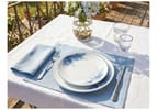 Aparelho de Jantar 20 Peças Tramontina Redondo de Porcelana Branco e Azul Royal
