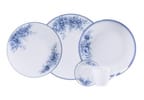 Aparelho de Jantar 20 Peças Tramontina Redondo de Porcelana Branco e Azul Royal