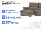 Sofá 5 Lugares Retrátil Reclinável Slim Milano BestHouse Sofás
