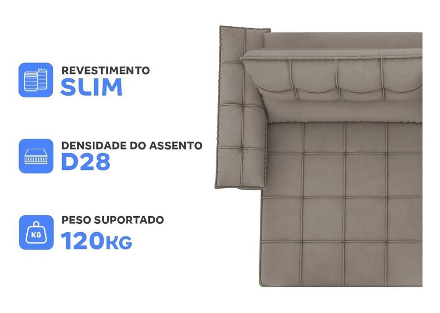 Sofá 4 Lugares Retrátil Reclinável Slim Milano BestHouse Sofás