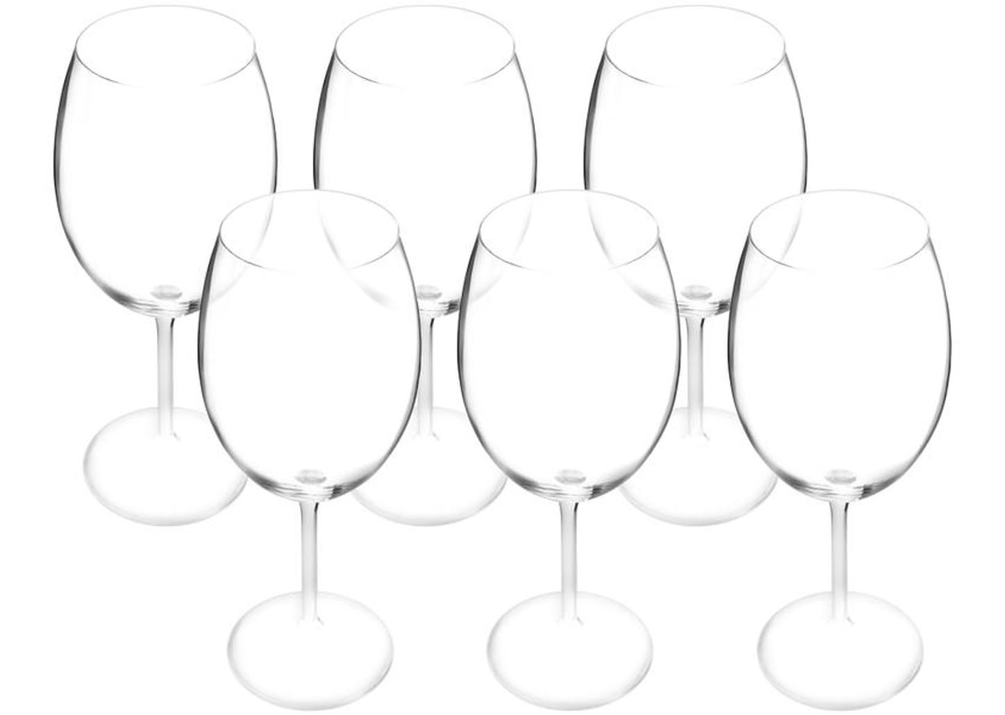 Jogo de Taças de Cristal para Água e Vinho Transparente 580ml 6 Peças Bohemia Colibri