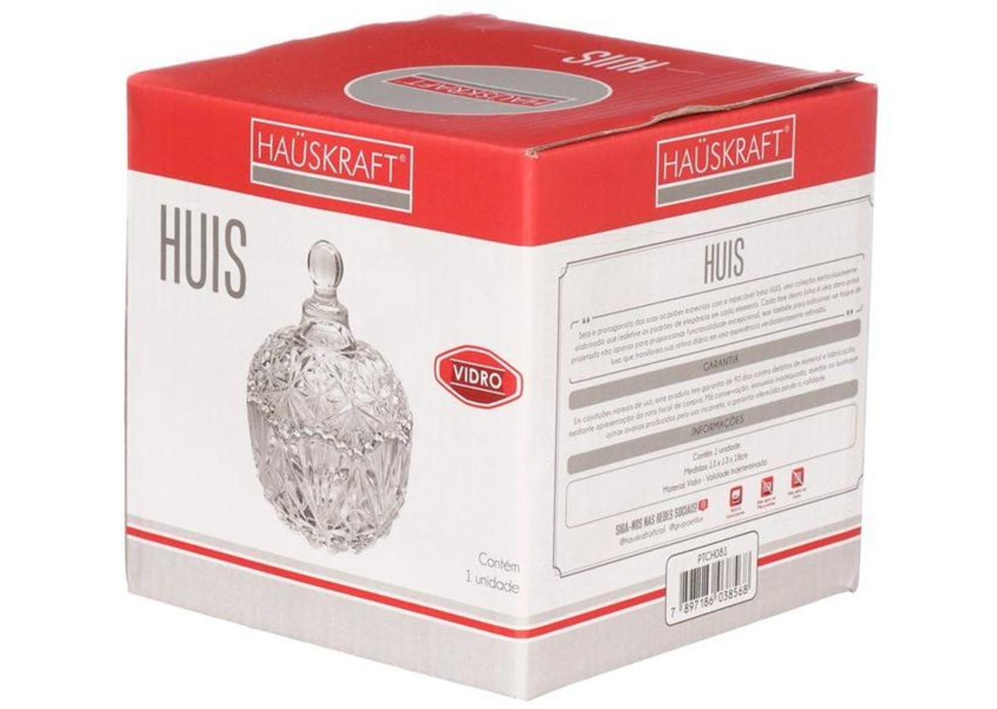 Potiche de Vidro com Tampa 18cm Hauskraft Huis