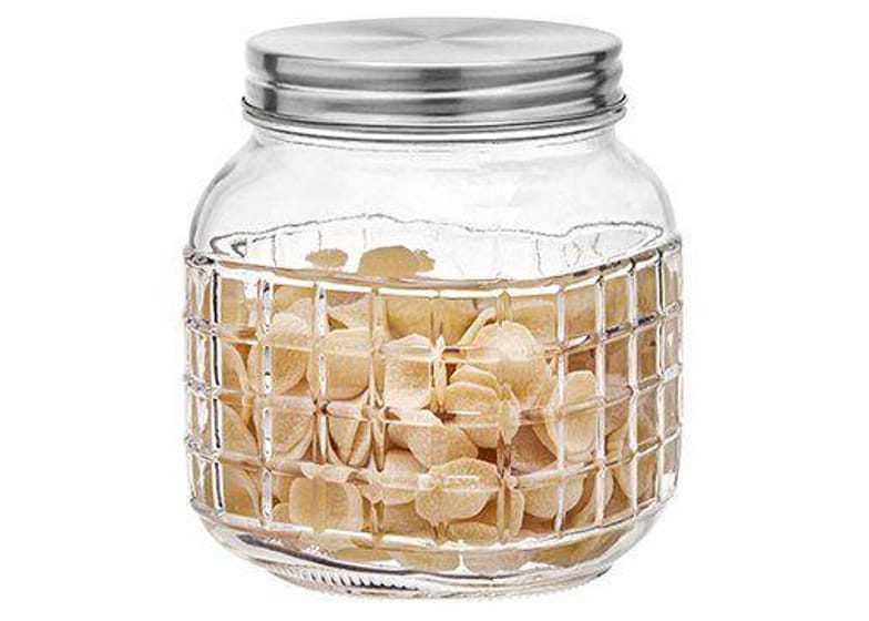 Pote de Vidro e Inox Hauskraft com Tampa Redondo 1L POTE-095
