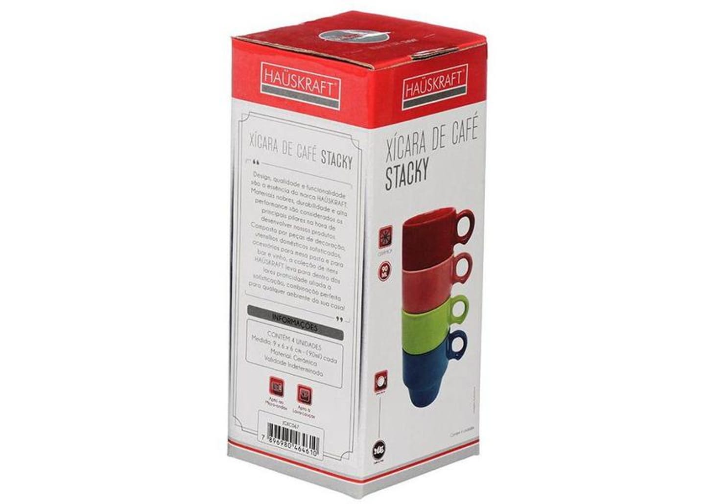 Jogo de Xícaras de Café 90ml Hauskraft Stacky 4 Peças