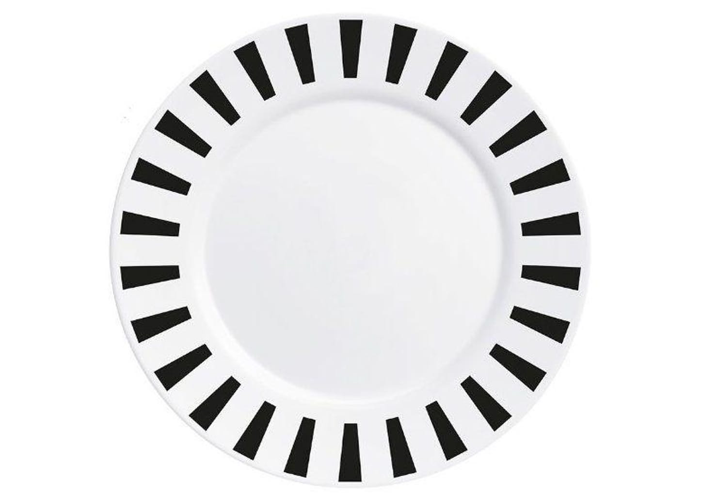 Prato Raso de Vidro Branco e Preto Redondo 27cm Hauskraft Pulse