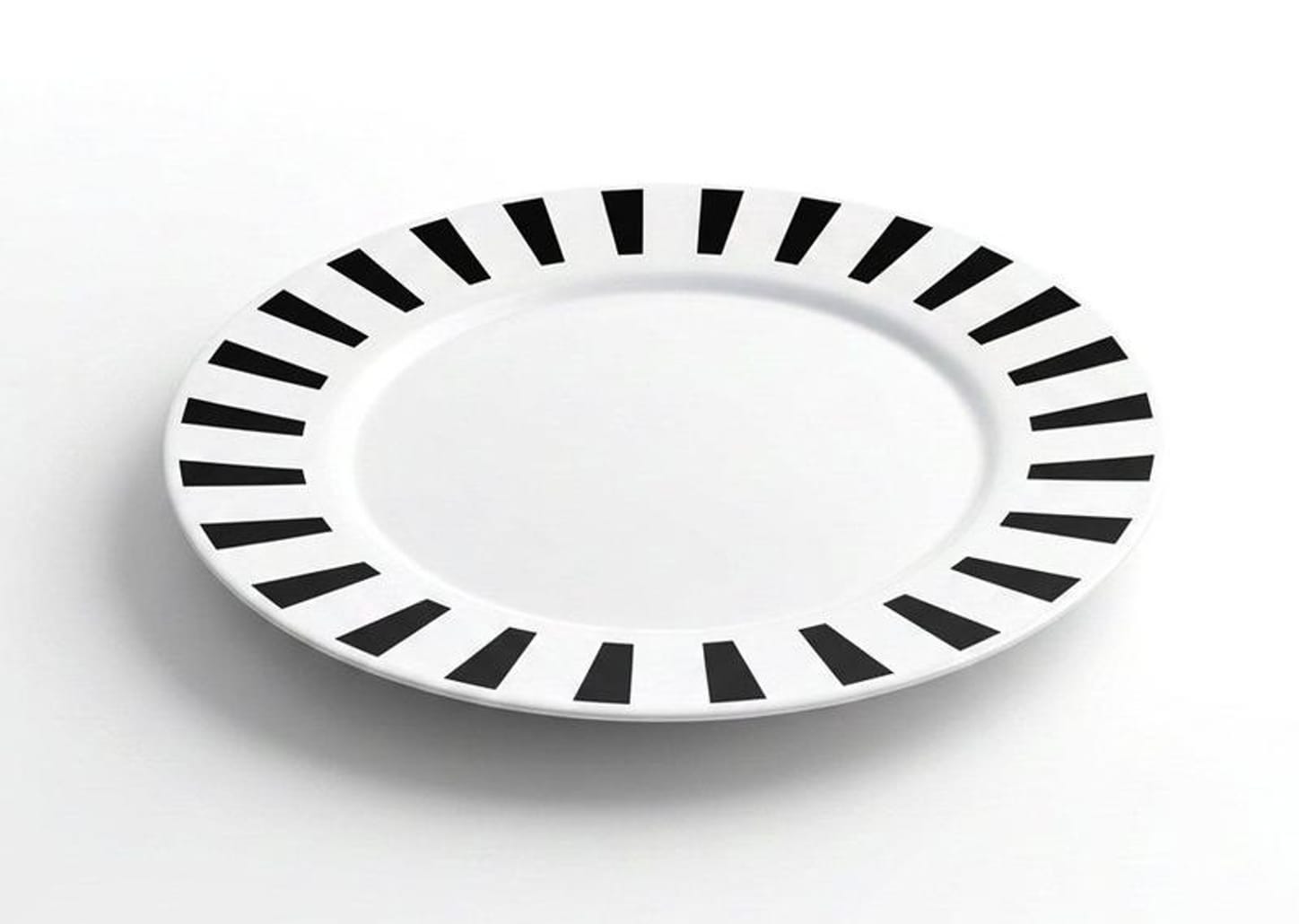 Prato Raso de Vidro Branco e Preto Redondo 27cm Hauskraft Pulse