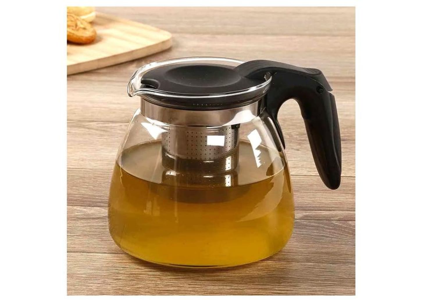 Chaleira Hauskraft de Vidro com Infusor Transparente e Preto 1L Venice