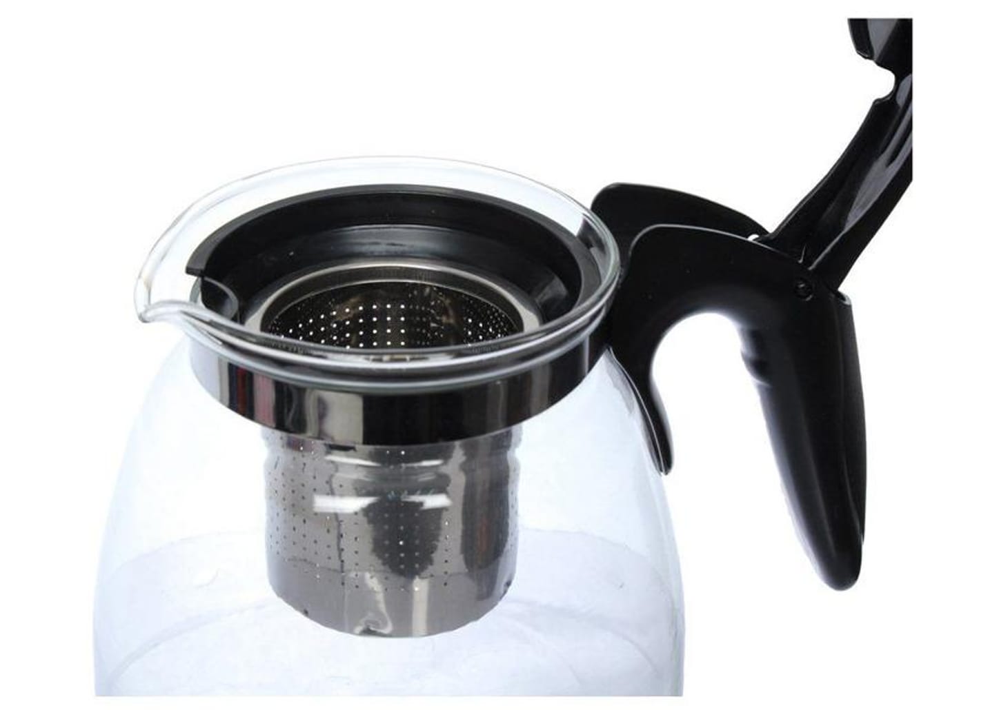 Chaleira Hauskraft de Vidro com Infusor Transparente e Preto 1L Venice