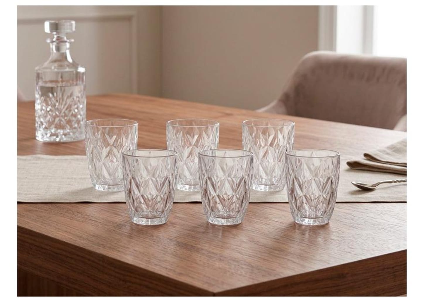 Jogo de Copos de Vidro Transparente 275ml 6 Peças Hauskraft Plaza